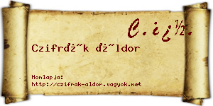 Czifrák Áldor névjegykártya